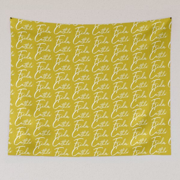 Item preview, Yellow Text W back Cat Frida Cathlo version of - Frida Kahlo designed and sold by Jaime Ortiz.