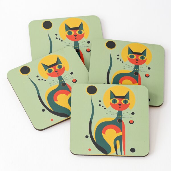 Item preview, Mid Century Cat 5 Abstract Art Print Painting Wall Decor designed and sold by winterkitty88.