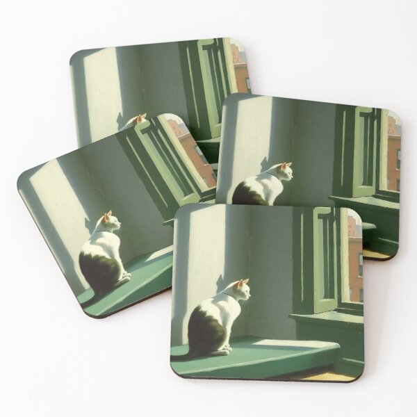 Item preview, Un gato junto a la ventana, arte vintage designed and sold by Lonesomefolk.