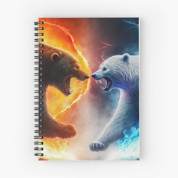 Item preview, Bear. animal fighting. Abstract Fire and Ice element against. Heat and Cold concept. designed and sold by ShopThousand.