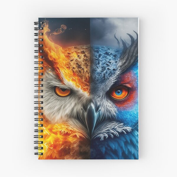 Item preview, Owl. animal fighting. Abstract Fire and Ice element against. Heat and Cold concept. designed and sold by ShopThousand.