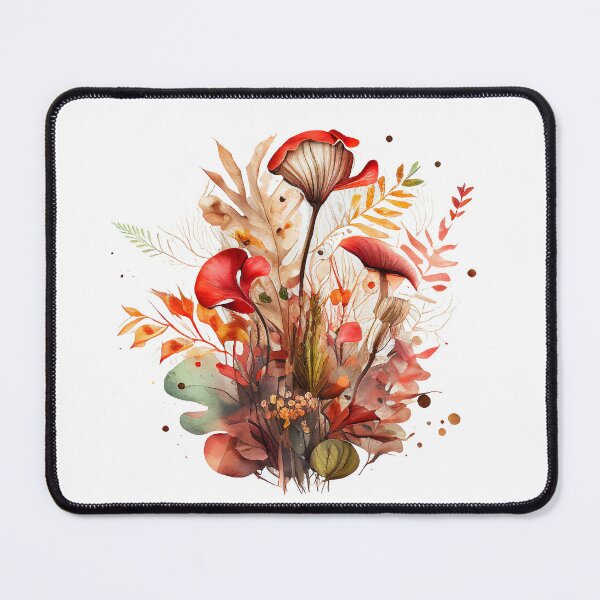 Item preview, Watercolor bouquet with mushrooms and leaves designed and sold by YeKnot.