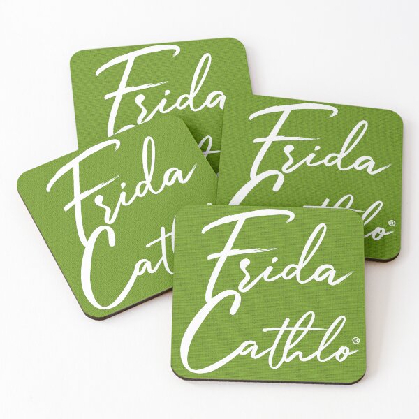 Item preview, Green Text W back Cat Frida Cathlo version of - Frida Kahlo designed and sold by Jaime Ortiz.