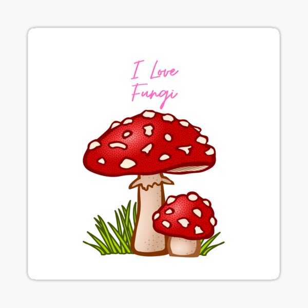 Cute Red Mushroom Fungi I Love You Valentine's Day Wrapping Paper Sheets, Zazzle