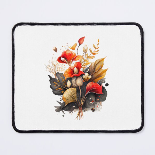Item preview, Watercolor bouquet of lillies with mushrooms and leaves designed and sold by YeKnot.