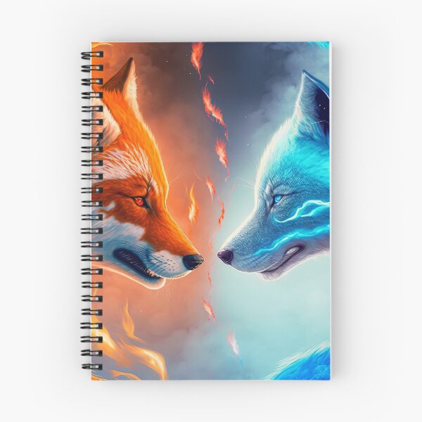 Item preview, Fox. animal fighting. Abstract Fire and Ice element against. Heat and Cold concept. designed and sold by ShopThousand.