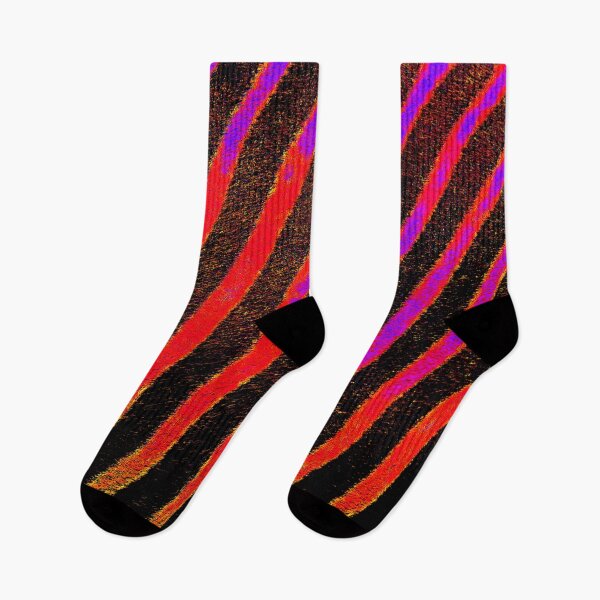 Item preview, Electric Zebra Stripes in Neon Red and Yellow designed and sold by WildArtDesigns.