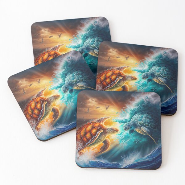 Item preview, sea turtle. animal fighting. Abstract Fire and Ice element against. Heat and Cold concept. designed and sold by ShopThousand.