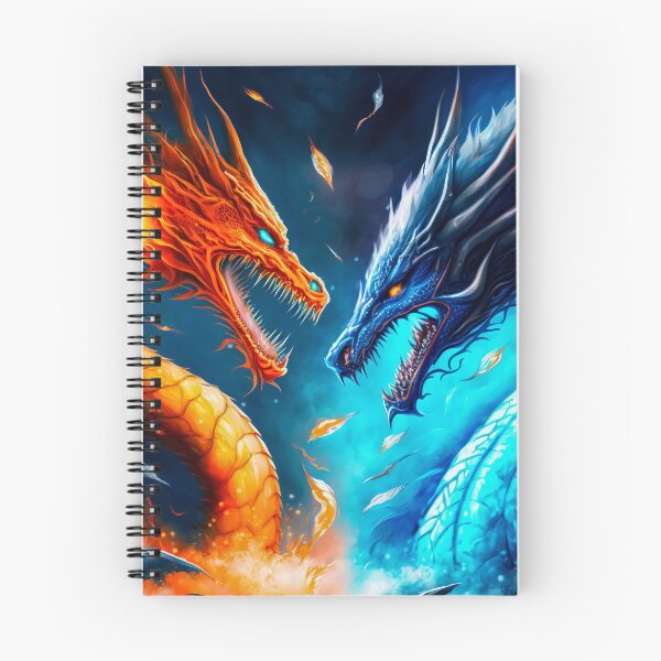 Item preview, Dragon. animal fighting. Abstract Fire and Ice element against. Heat and Cold concept. designed and sold by ShopThousand.