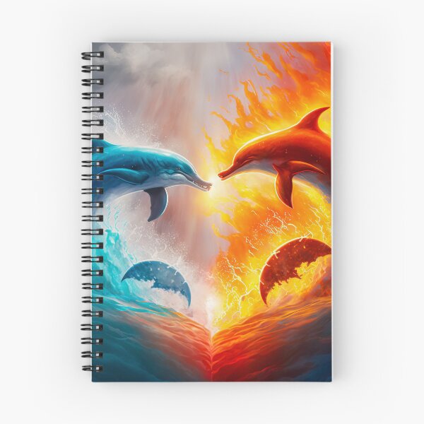 Item preview,  dolphin. animal fighting. Abstract Fire and Ice element against. Heat and Cold concept. designed and sold by ShopThousand.