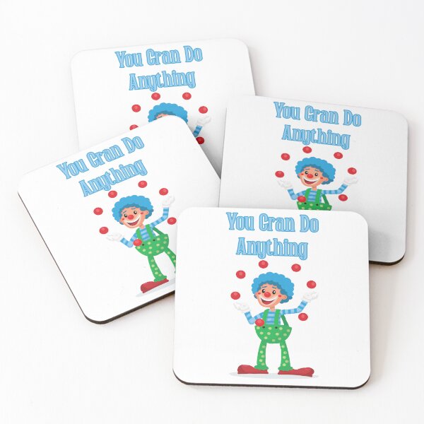 Aperçu de l'œuvre Vous ne pouvez rien faire : Motivation humoristique commerciale avec un clown aux cheveux bleus avec des jeux de mots créée et vendue par JoyOfHopeStore.