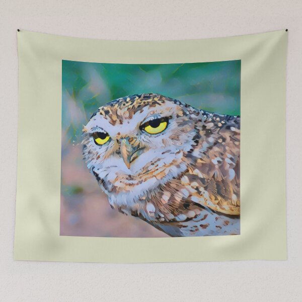 Item preview, Dozy Owl Art Portrait - For a nature lover, for an owl lover, decorating owl art print. designed and sold by Wentoo.