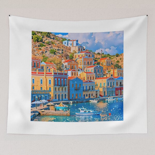 Item preview, Seaside Village Art Print - For a beach house, decorating art print. designed and sold by Wentoo.