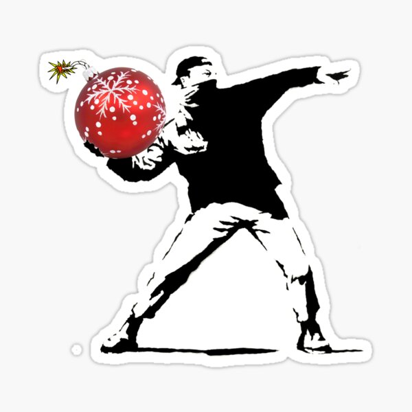 Banksy - Weihnachtswerfer Sticker