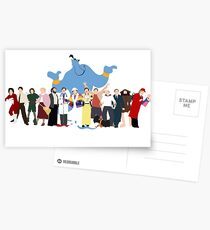 NO BACKGROUND Even More Minimalist Robin Williams Character Tribute Postcards