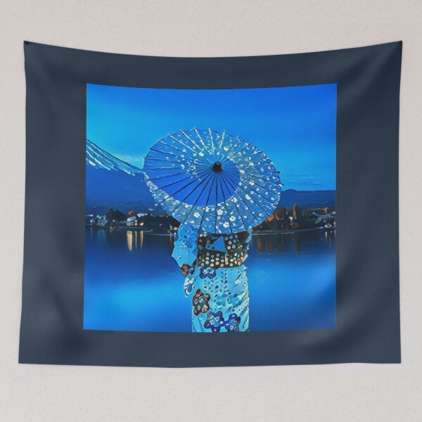 Item preview, Japan Art Print - For a Japan lover, for a lover of Asian culture, blue decorating art print. designed and sold by Wentoo.