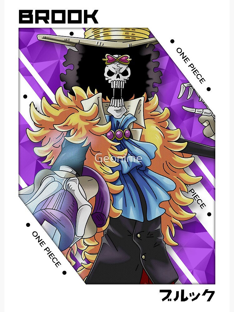 Brook - One Piece Manga Panel black version Art Board Print for Sale by  Geonime