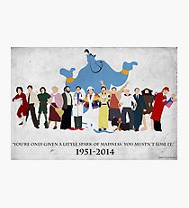 Minimalist Inspired Robin Williams Character Tribute Photographic Print