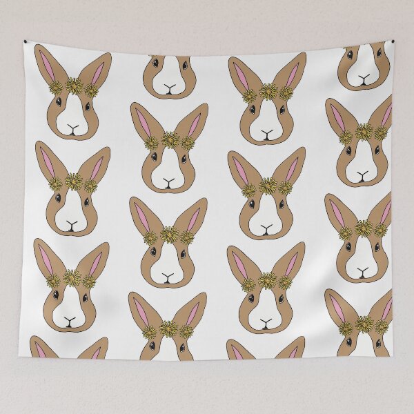 Item preview, Yellow Dutch Rabbit | Bunny Wearing Flower Crown  | Dandelion Chain designed and sold by bashfulbunnies.