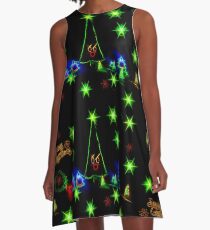 Dancing Christmas Trees Seasons Greeting A-Line Dress