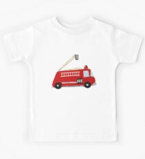 Camiseta para niños Diseño único de camión de bomberos rojo