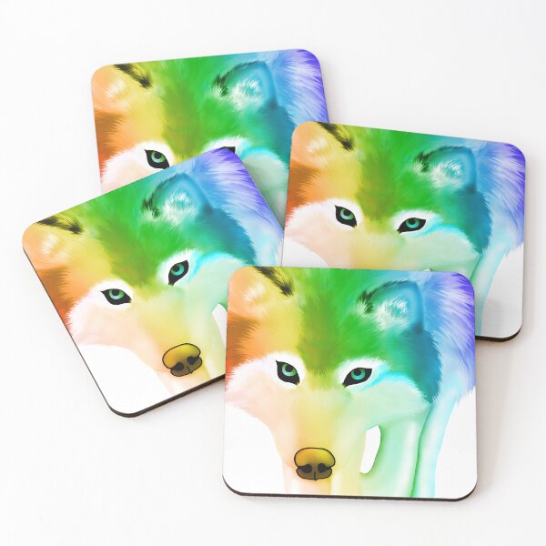Item preview, Rainbow Wolf designed and sold by GeekyIvyDesigns.