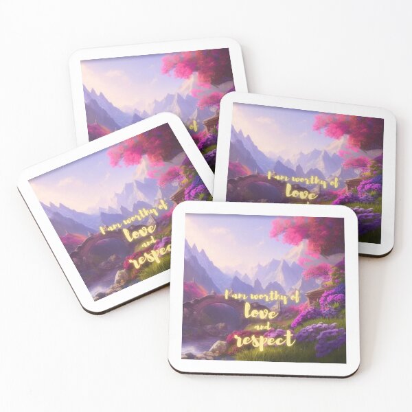 Item preview, I am worthy of love and respect (mountain flower version) designed and sold by PhotoDesignNZ.
