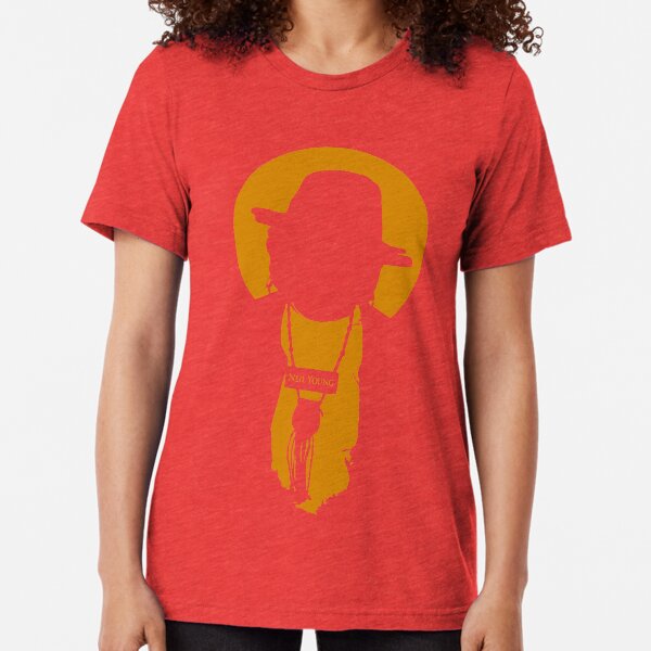 Badass Red Neil Young print Tri-blend T-Shirt