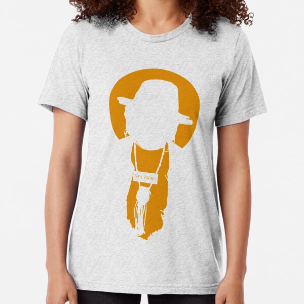 Badass Rouge Neil Young imprimer T-shirt chiné