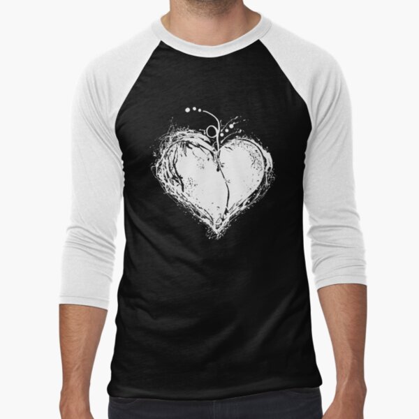 White Heart Baseball ¾ Sleeve T-Shirt