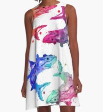 Colored sharks A-Line Dress