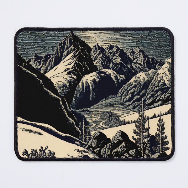 Artikelvorschau, Mountain Range Woodcut Print by Dürer entworfen und verkauft von francodelgrando.