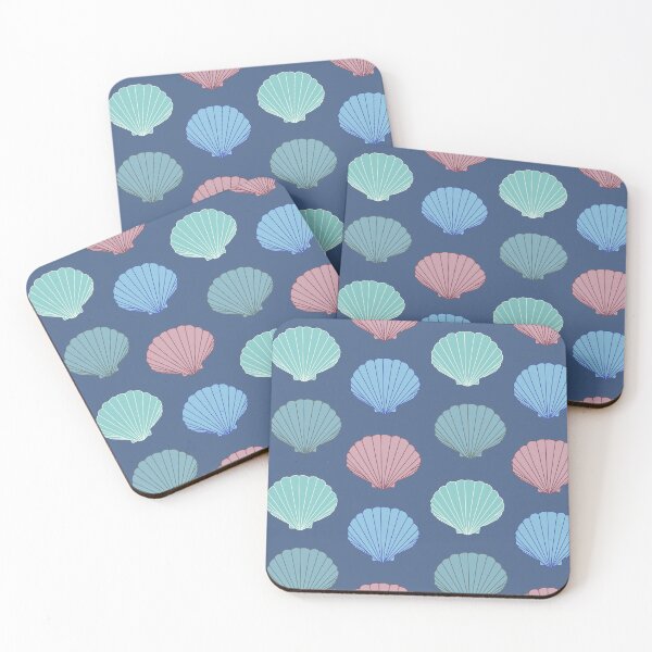 Item preview, Shell Pattern with green, blue and orange shells designed and sold by Lindsay Marie Patterns.