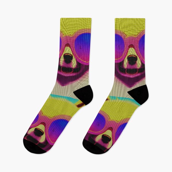 Item preview, Colorful Abstract Pomeranian Wearing Sunglasses 8-bit Pixel Art designed and sold by PixelDripped.