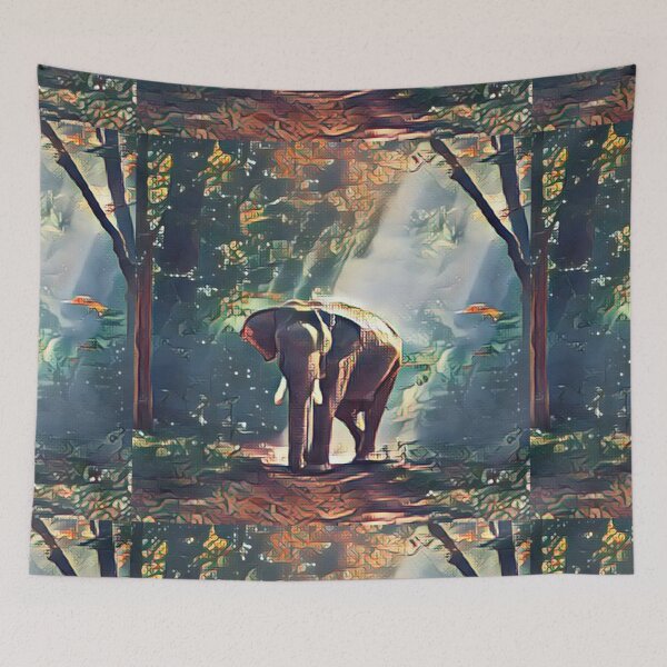 Item preview, Asian Jungle Elephant Art Print - For an elephant lover, for a nature lover, elephant decorating print. designed and sold by Wentoo.