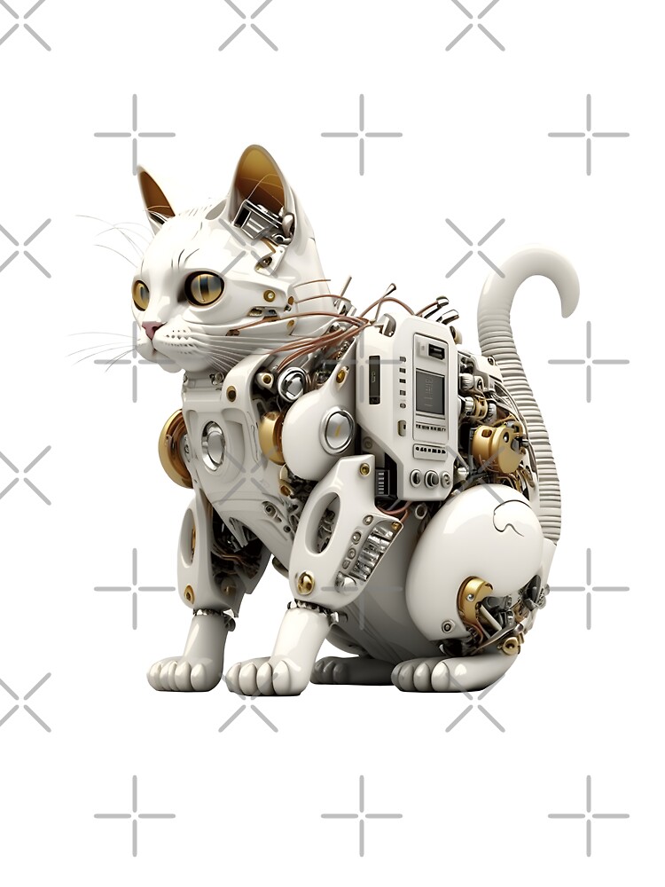 T-shirt enfant for Sale avec l'œuvre « Robot chat blanc