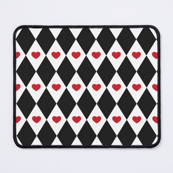 Item preview, Black And White Harlequin Pattern With Red Hearts designed and sold by Patternawy.