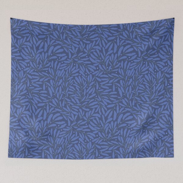 Item preview, Seamless pattern with elegant blue branch, leaves, seeds designed and sold by Nattalu.