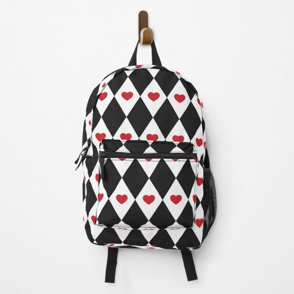 Item preview, Black And White Harlequin Pattern With Red Hearts designed and sold by Patternawy.