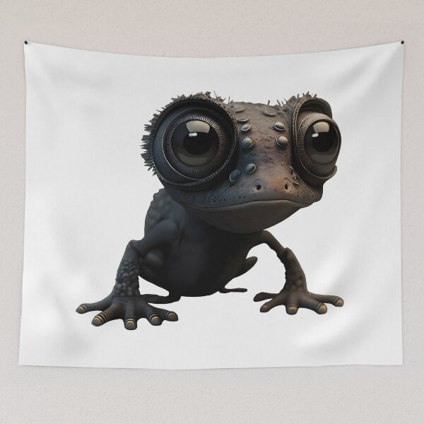 Item preview, Black Matte Lizard Robot | Cute Brown Lizard | Big Eyes designed and sold by Broskan.