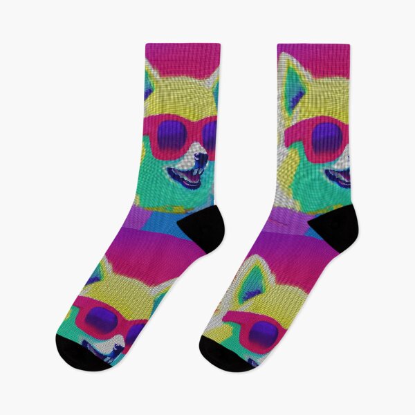 Item preview, Colorful Abstract Pomeranian Wearing Sunglasses 8-bit Pixel Art designed and sold by PixelDripped.