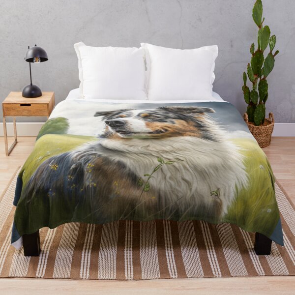 Item preview, Australian Shepherd in a Field of Flowers designed and sold by newnomads-art.