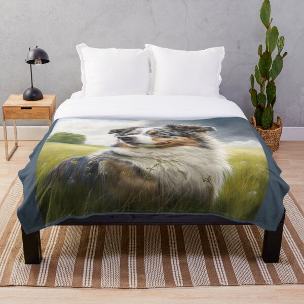 Item preview, Australian Shepherd in a Field of Flowers designed and sold by newnomads-art.