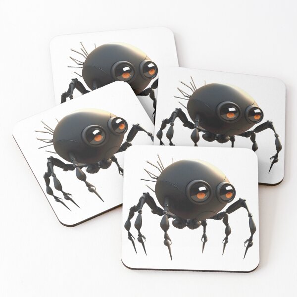 Item preview, Black Matte Spider Robot | Cute Brown Spider | Big Orange Eyes designed and sold by Broskan.