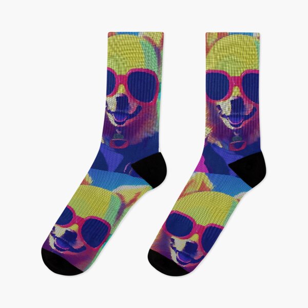 Item preview, Colorful Abstract Pomeranian Wearing Sunglasses 8-bit Pixel Art designed and sold by PixelDripped.