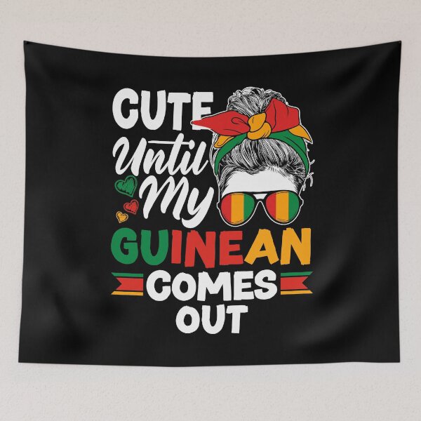 Artikelvorschau, Guinea Guinean Guinea Flag Cute Until My Guinean Comes Out entworfen und verkauft von ShopTheStyle.