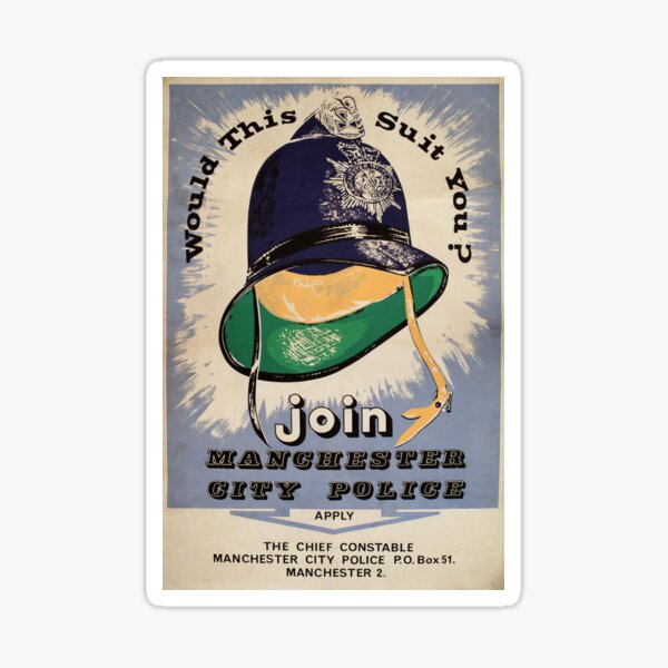 Aperçu de l'œuvre Une affiche de recrutement de la police de Manchester City créée et vendue par BokeeLee.
