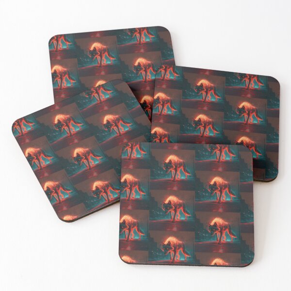 Item preview, an horror wolf walking with red light behind  designed and sold by Raccoonidae.