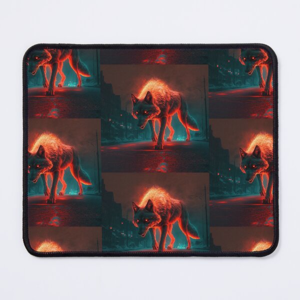 Item preview, an horror wolf walking with red light behind  designed and sold by Raccoonidae.