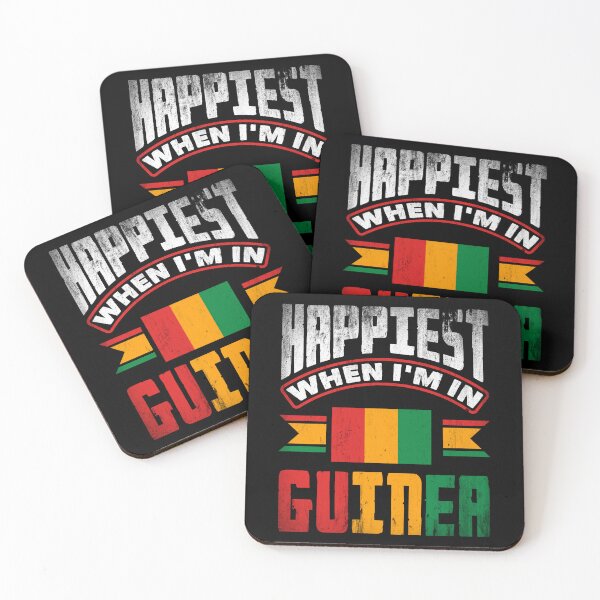 Item preview, Guinea Guinean Guinea Flag Happiest When Im In Guinea designed and sold by ShopTheStyle.